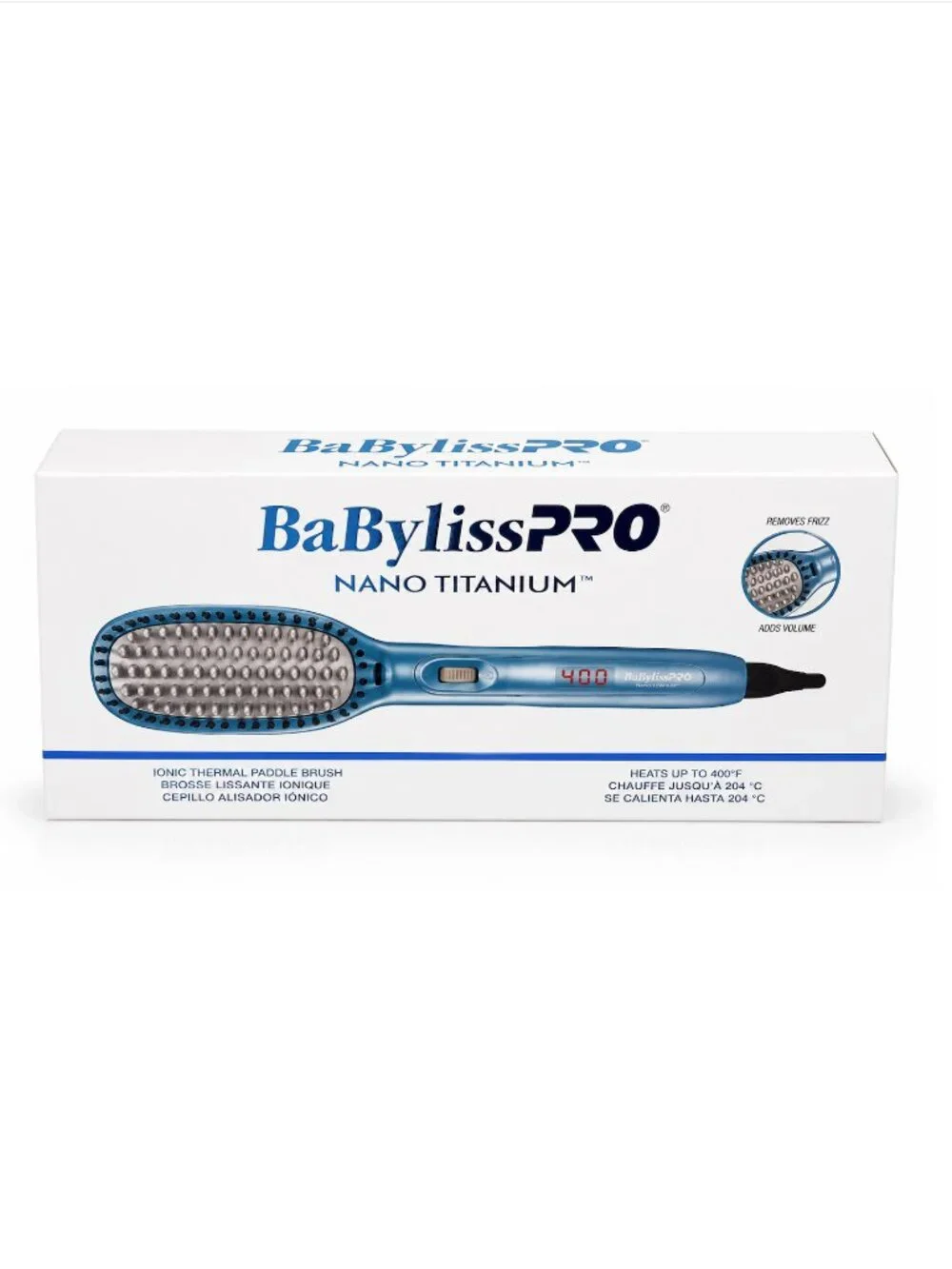 Share BaBylissPRO Nano Titanium Ionic Thermal Paddle Brush – Heats Up to 400°F